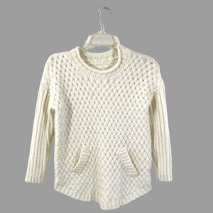 Elements Girls Oversize Cable Knit Pullover Sweater XL Ivory